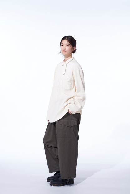 16/THERMAL WAFFLE COMBINATON STAND COLLAR T-SHIRT