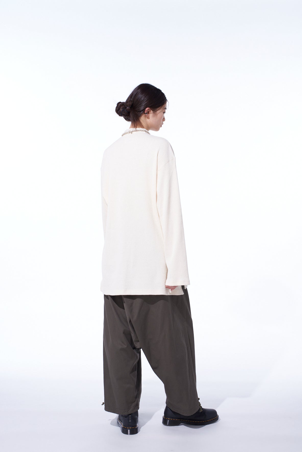 16/THERMAL WAFFLE COMBINATON STAND COLLAR T-SHIRT