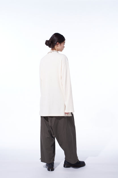 16/THERMAL WAFFLE COMBINATON STAND COLLAR T-SHIRT