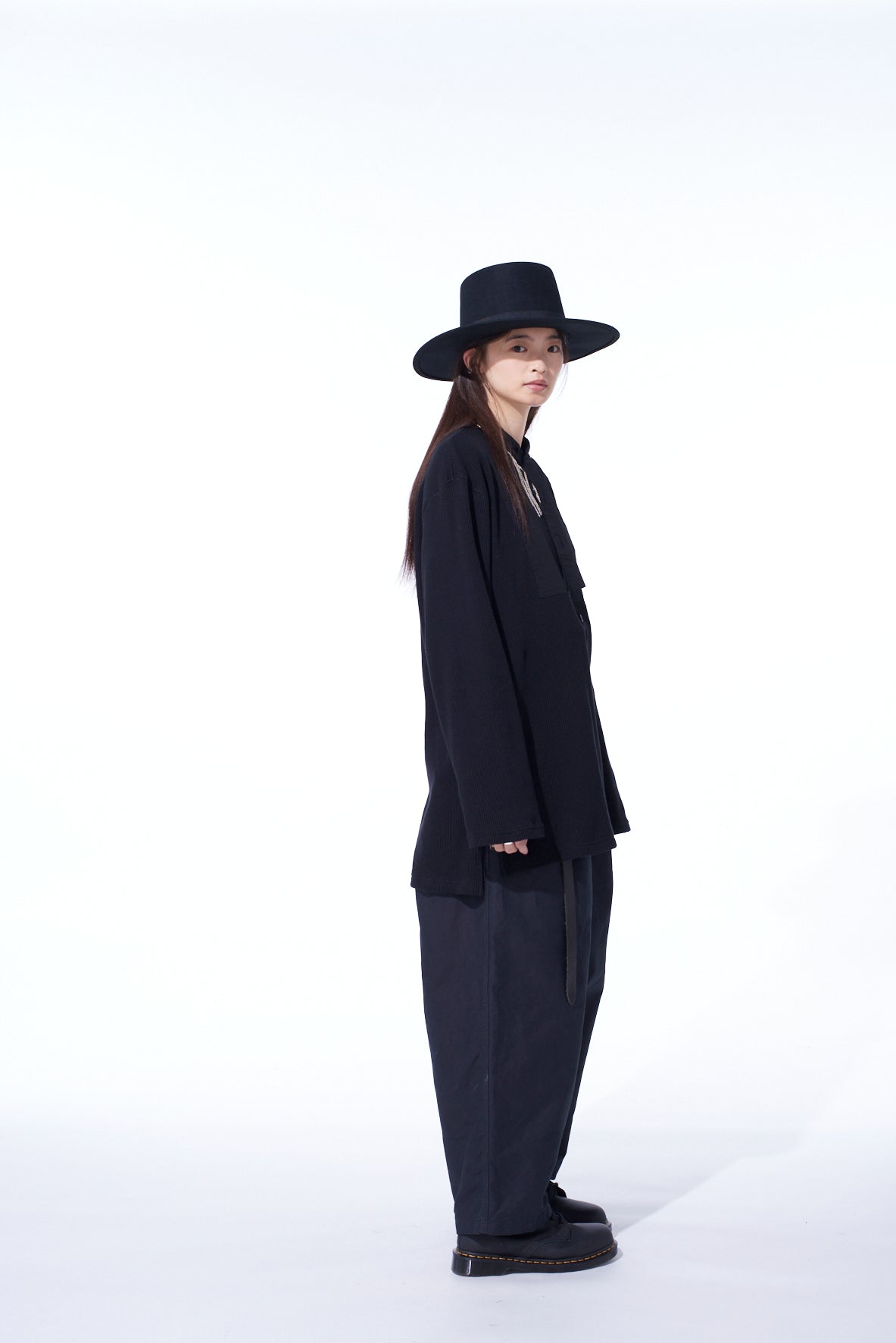 16/THERMAL WAFFLE COMBINATON STAND COLLAR T-SHIRT