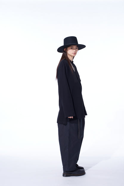 16/THERMAL WAFFLE COMBINATON STAND COLLAR T-SHIRT