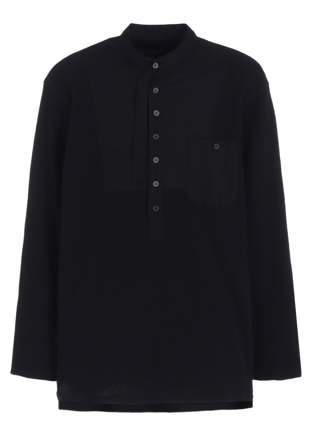 16/THERMAL WAFFLE COMBINATON STAND COLLAR T-SHIRT