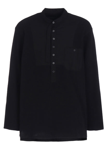 16/THERMAL WAFFLE COMBINATON STAND COLLAR T-SHIRT