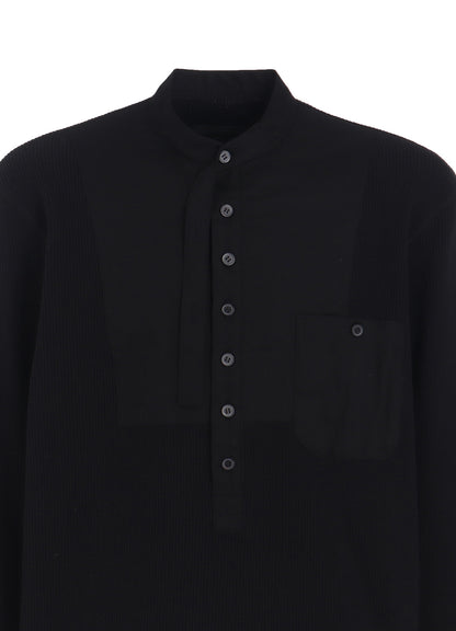 16/THERMAL WAFFLE COMBINATON STAND COLLAR T-SHIRT