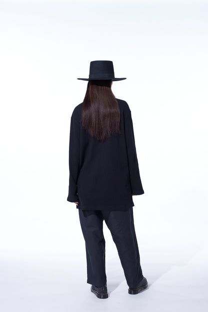 16/THERMAL WAFFLE COMBINATON STAND COLLAR T-SHIRT