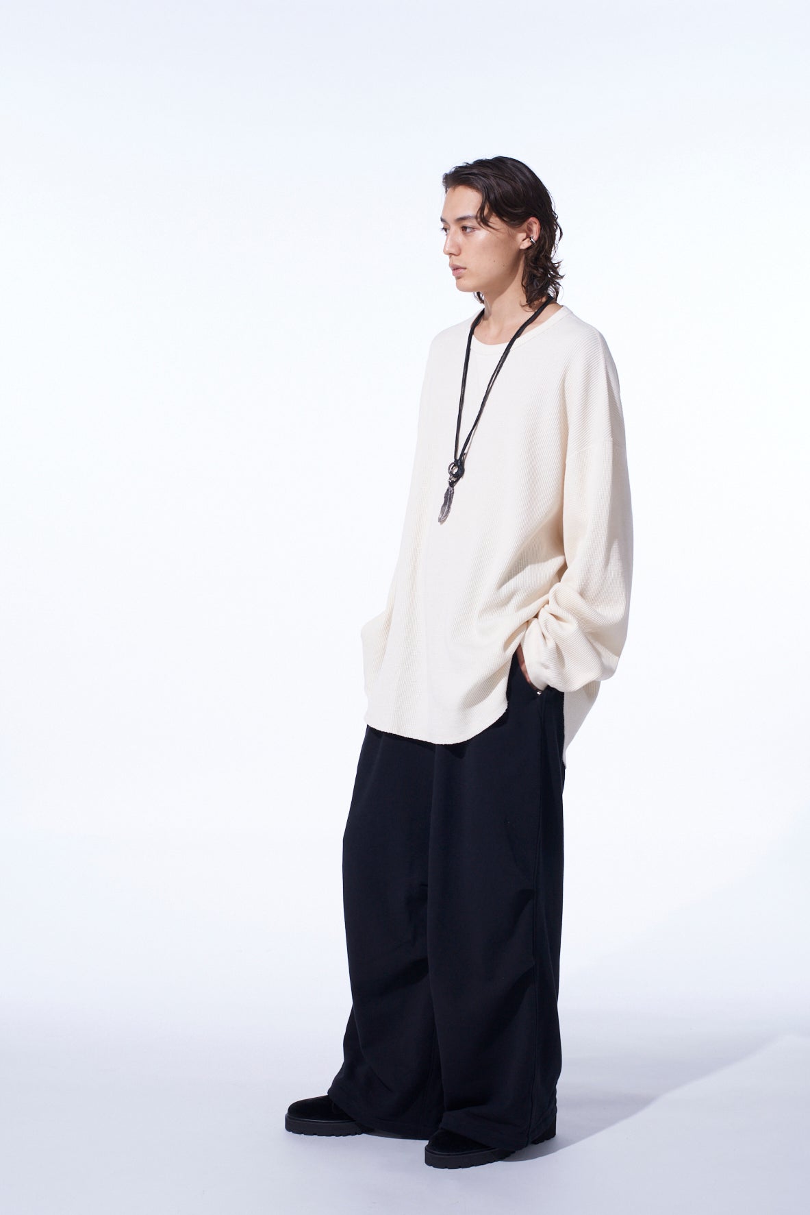 16/THERMAL WAFFLE GUSSET OVERSIZED T-SHIRT – THE SHOP YOHJI YAMAMOTO