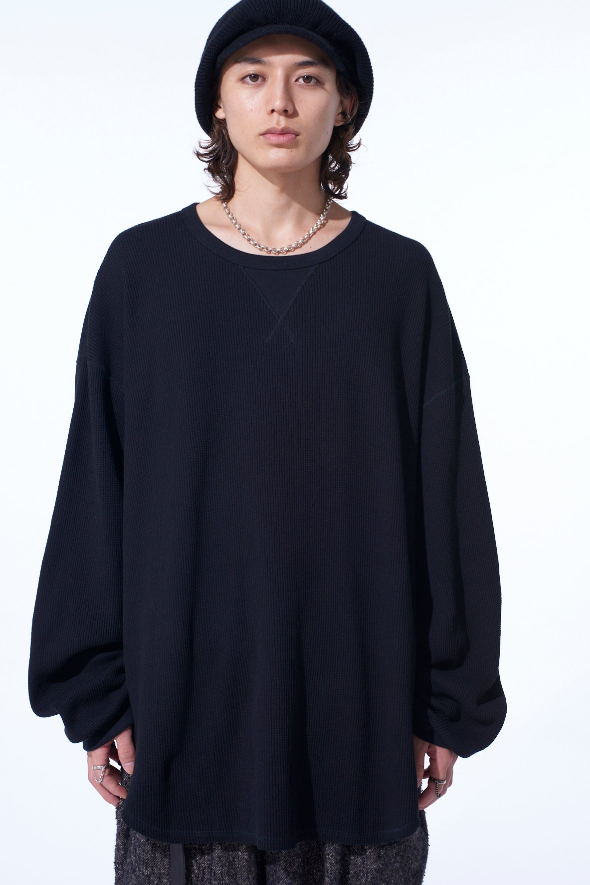 16/THERMAL WAFFLE GUSSET OVERSIZED T-SHIRT