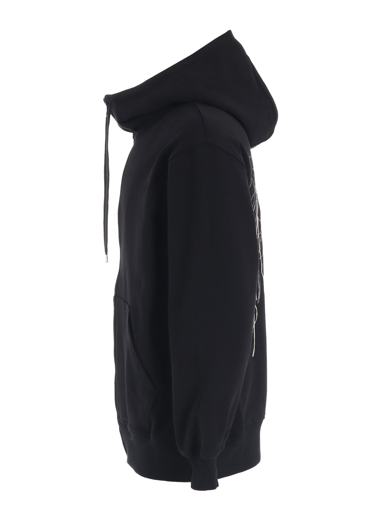 FRENCH TERRY FLOWER EMBROIDERY ZIP-UP HOODIE