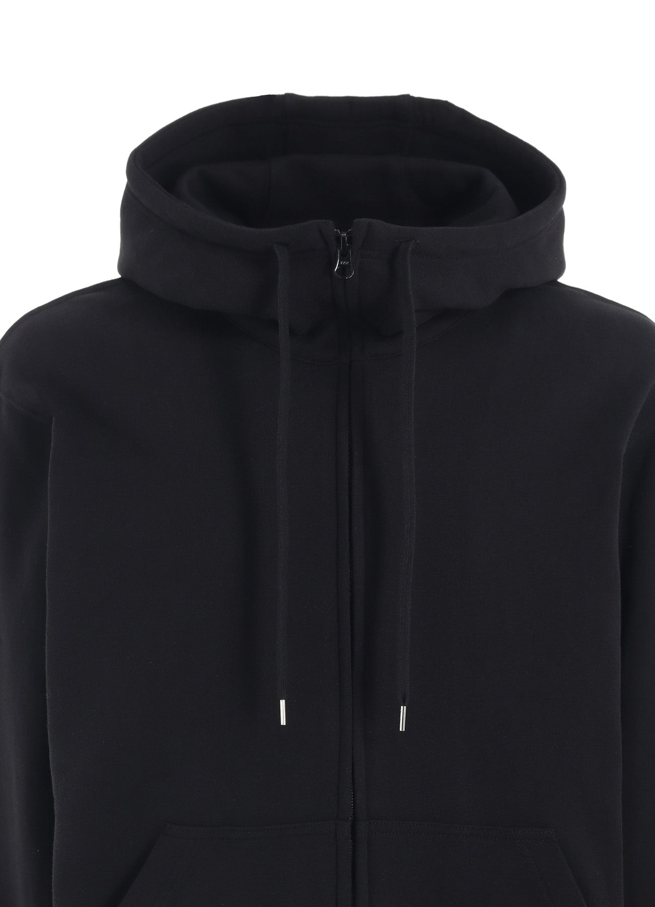 FRENCH TERRY FLOWER EMBROIDERY ZIP-UP HOODIE