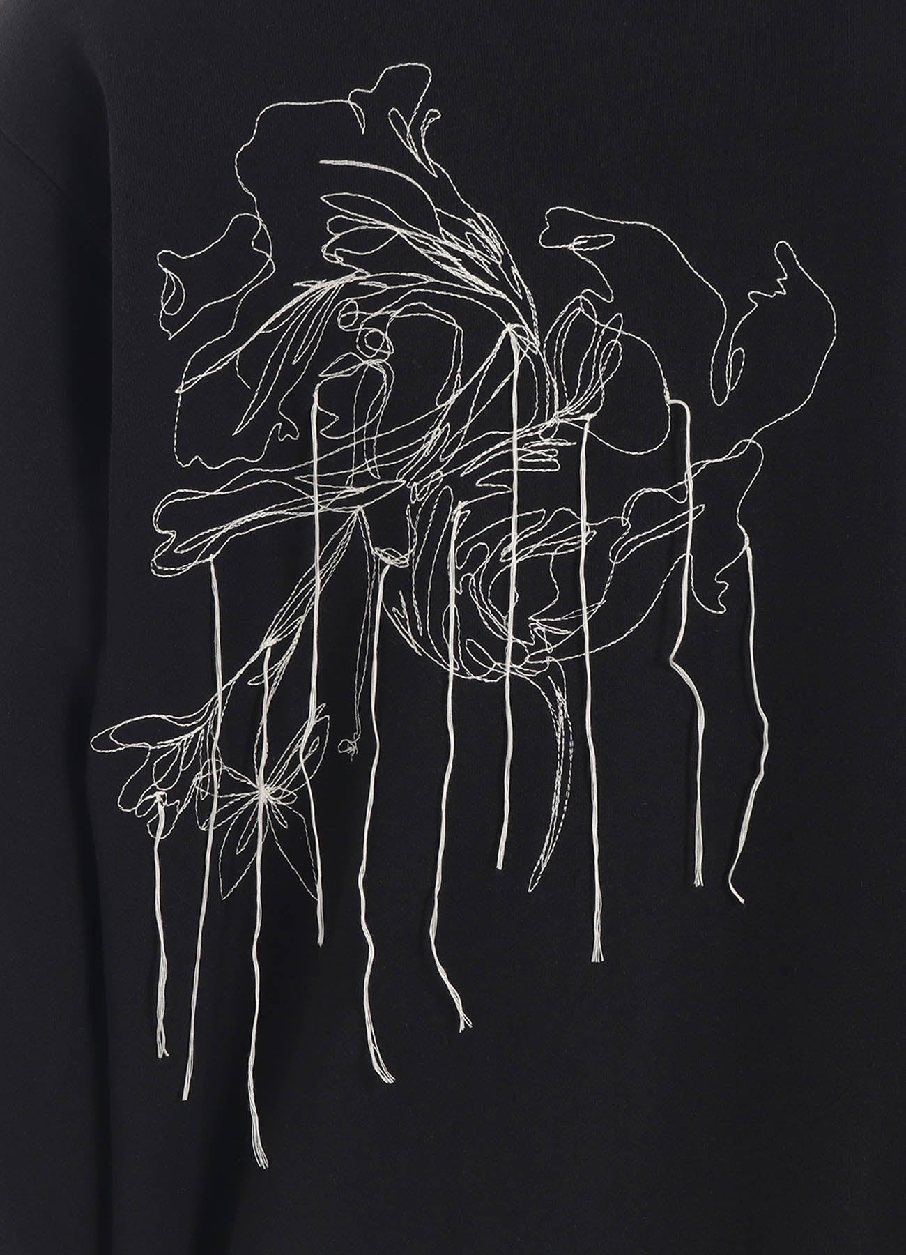 FRENCH TERRY FLOWER EMBROIDERY ZIP-UP HOODIE