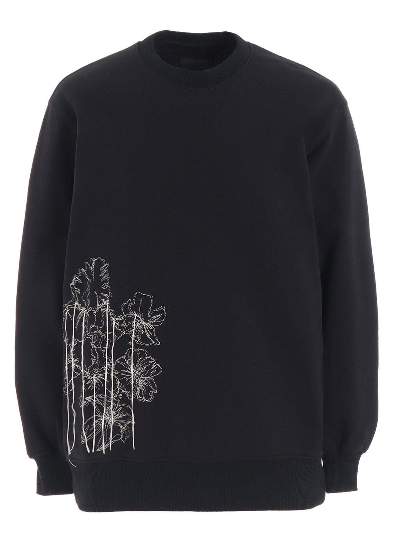 FRENCH TERRY FLOWER EMBROIDERY PULLOVER