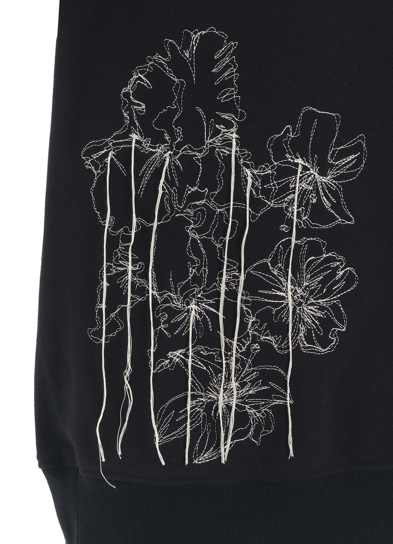 FRENCH TERRY FLOWER EMBROIDERY PULLOVER