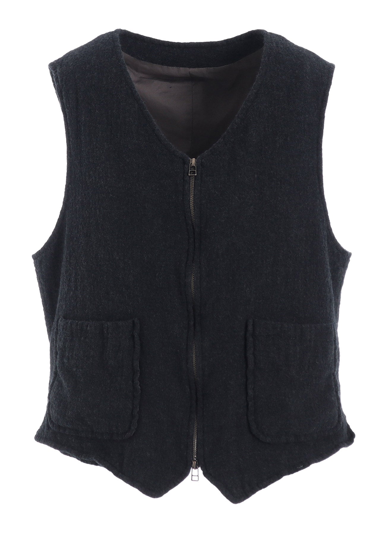 WOOL GAUZE ZIP UP VEST
