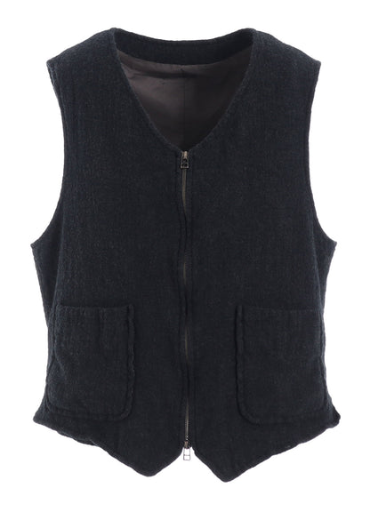 WOOL GAUZE ZIP UP VEST