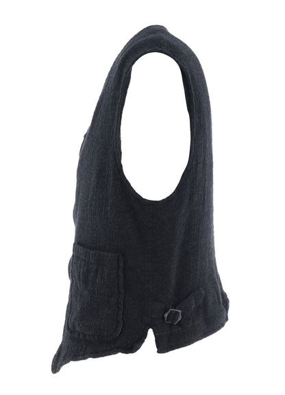 WOOL GAUZE ZIP UP VEST