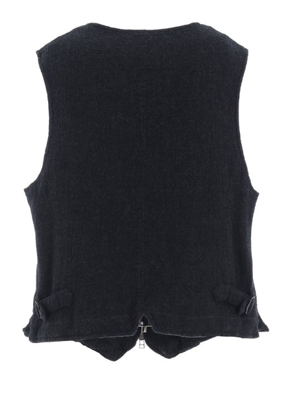 WOOL GAUZE ZIP UP VEST