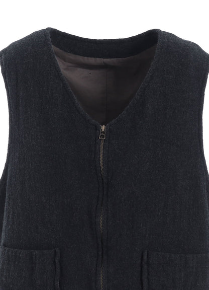 WOOL GAUZE ZIP UP VEST