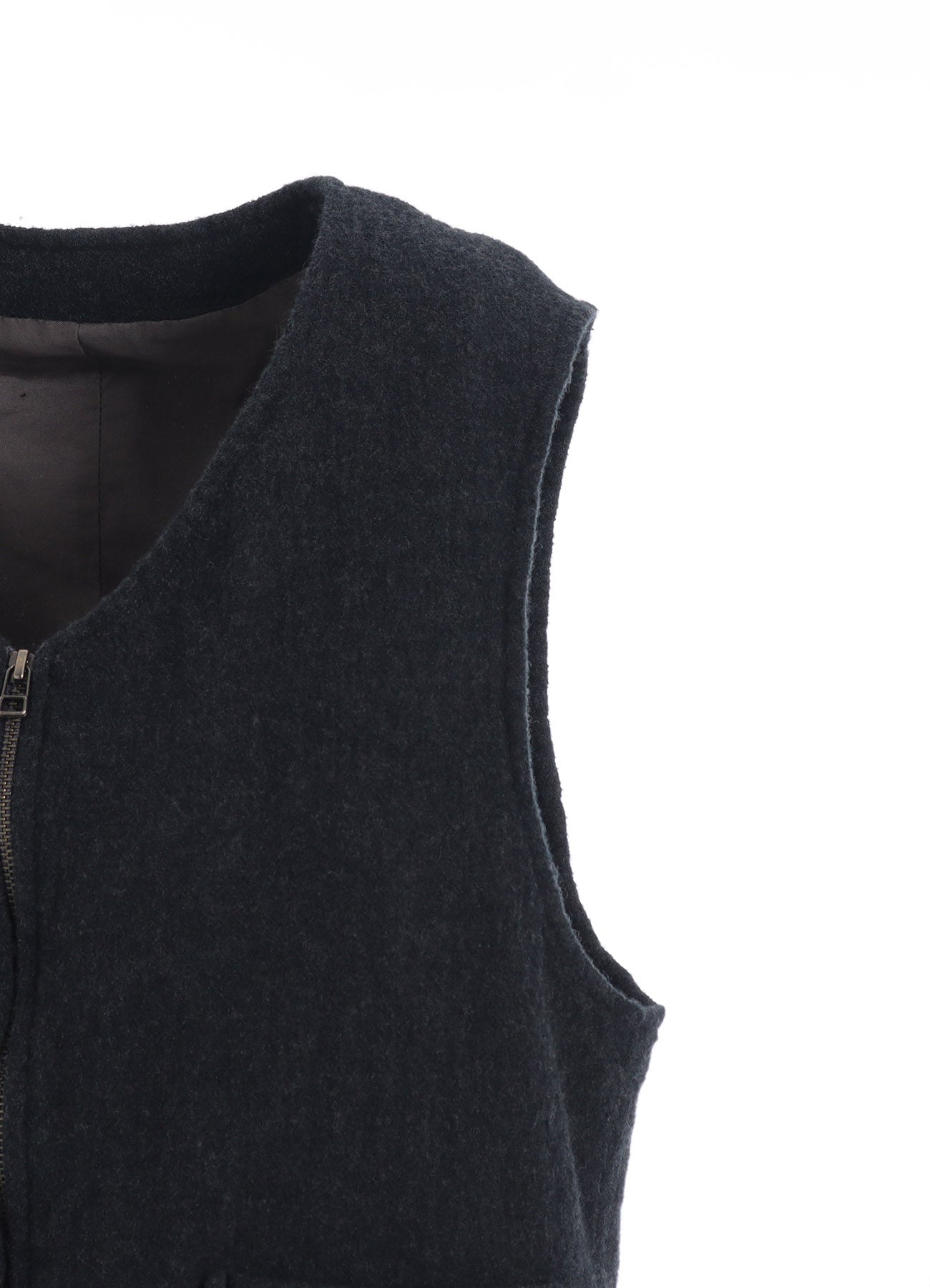 WOOL GAUZE ZIP UP VEST