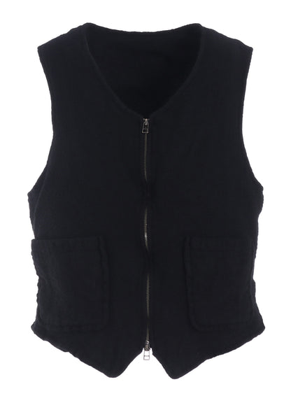 WOOL GAUZE ZIP UP VEST