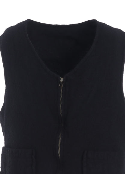 WOOL GAUZE ZIP UP VEST