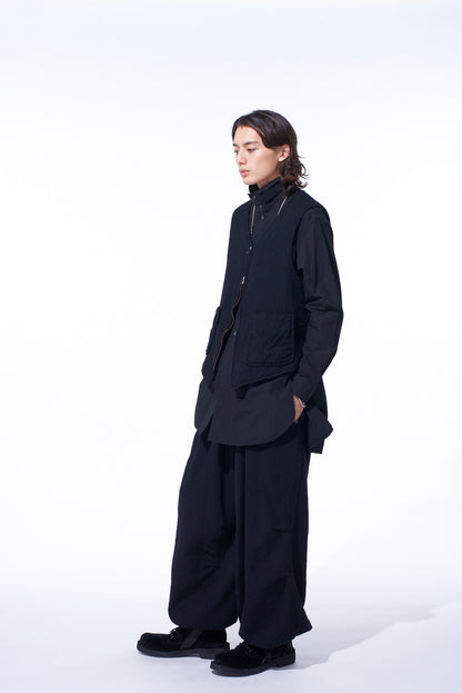 WOOL GAUZE ZIP UP VEST