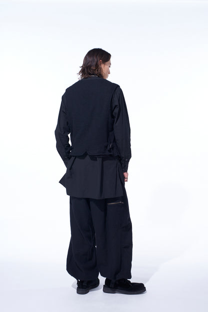 WOOL GAUZE ZIP UP VEST