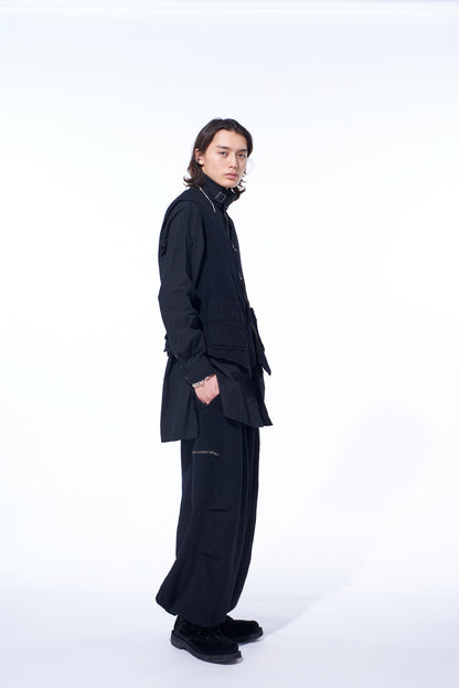 WOOL GAUZE ZIP UP VEST