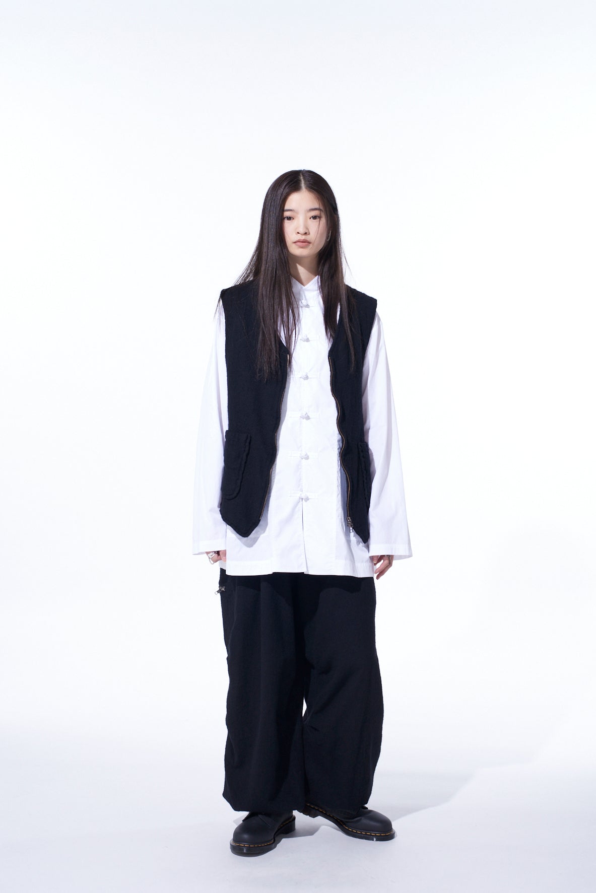 WOOL GAUZE ZIP UP VEST – THE SHOP YOHJI YAMAMOTO