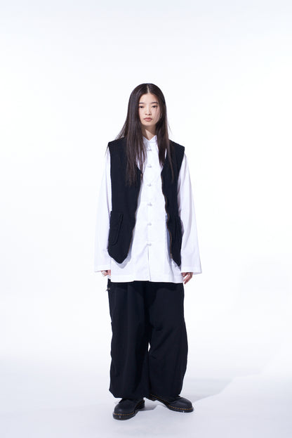 WOOL GAUZE ZIP UP VEST