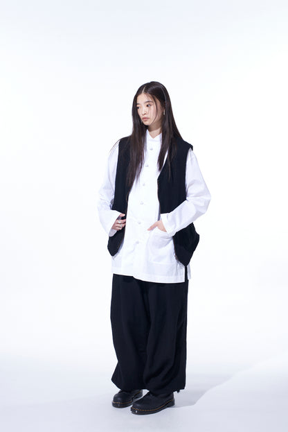 WOOL GAUZE ZIP UP VEST