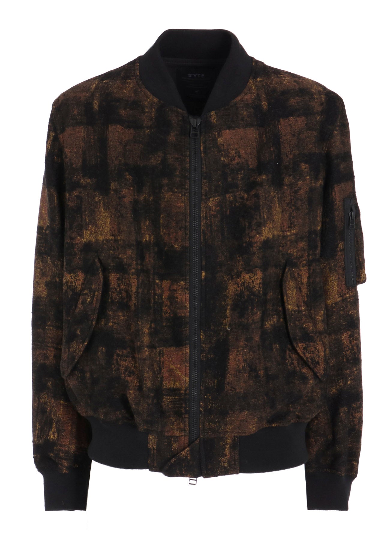 CHECK JACQUARD BOMBER JACKET