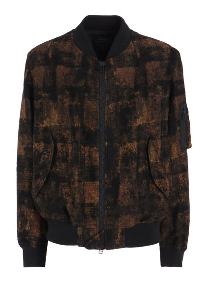 CHECK JACQUARD BOMBER JACKET
