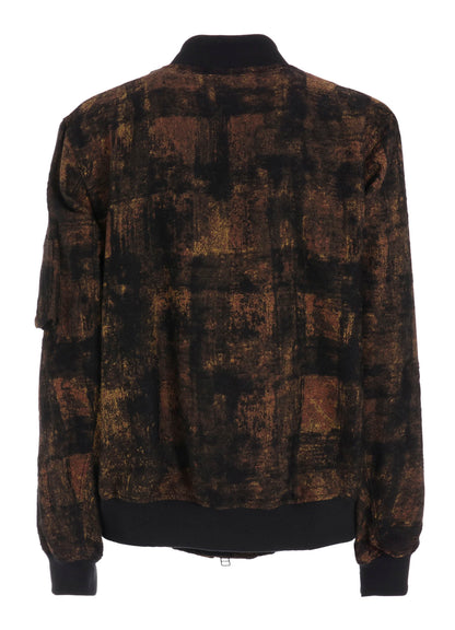 CHECK JACQUARD BOMBER JACKET