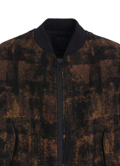 CHECK JACQUARD BOMBER JACKET