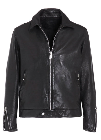 WASHED SHEEP LEATHER CLASSIC SINGLE-BREASTED JACKET