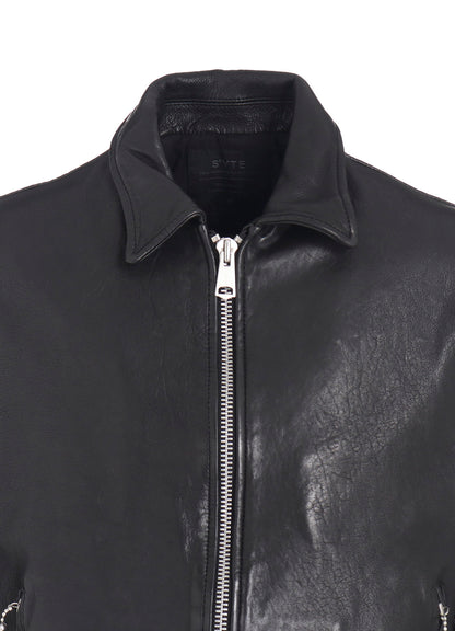 WASHED SHEEP LEATHER CLASSIC SINGLE-BREASTED JACKET