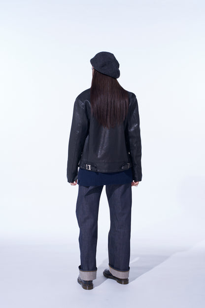 WASHED SHEEP LEATHER CLASSIC SINGLE-BREASTED JACKET