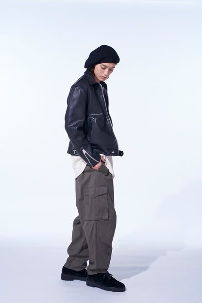 WASHED SHEEP LEATHER CLASSIC SINGLE-BREASTED JACKET