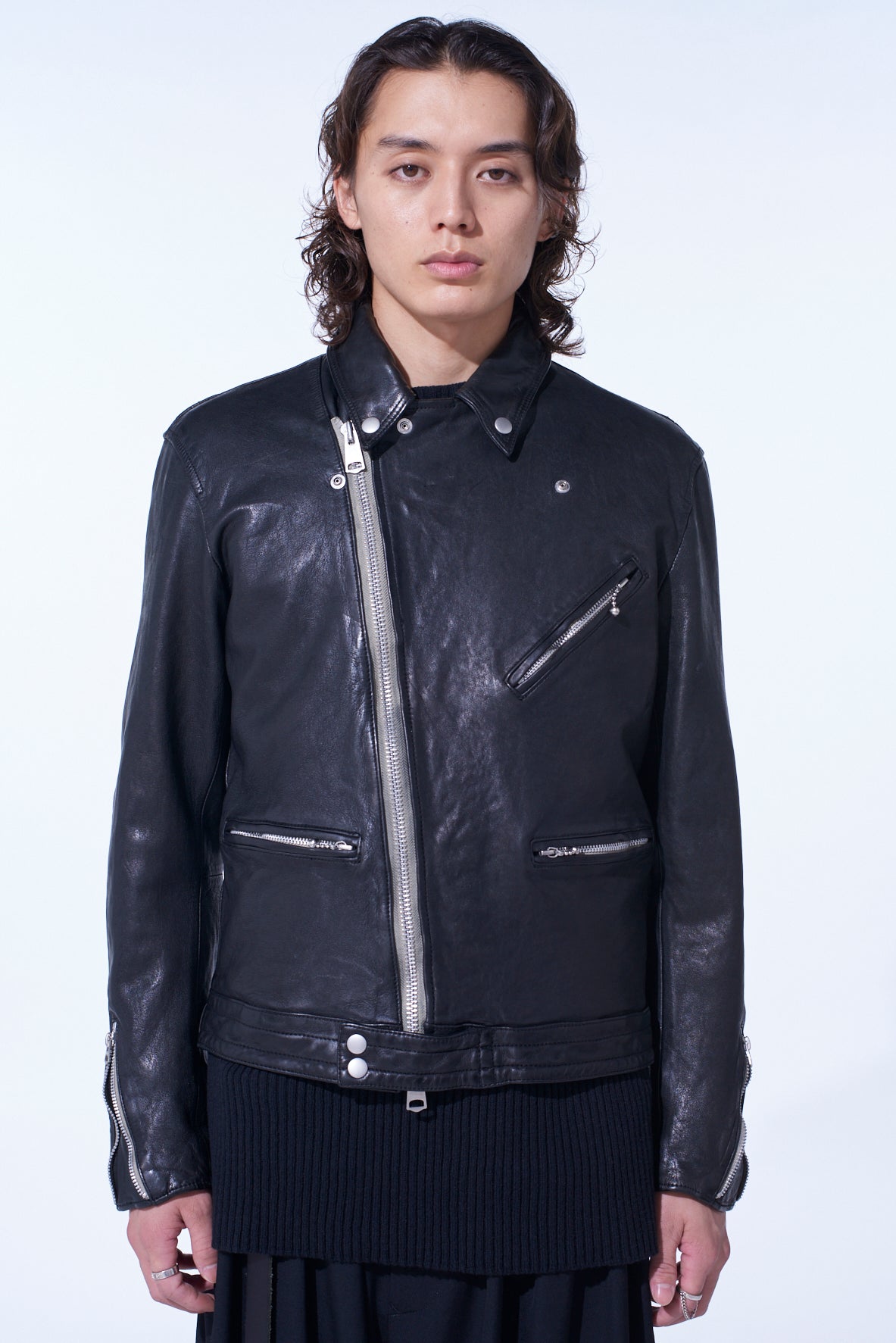 ジャケット・アウター S'YTE Sheep Skin Double Riders Jacket 2 VEGETABLE TANNED AND WASHED SHEEP LEATHER DOUBLE RIDERS