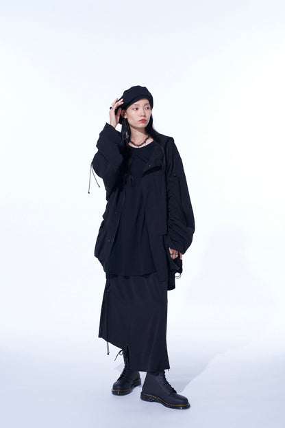 CREPE de CHINE SHIRRING MOUNTAIN PARKA