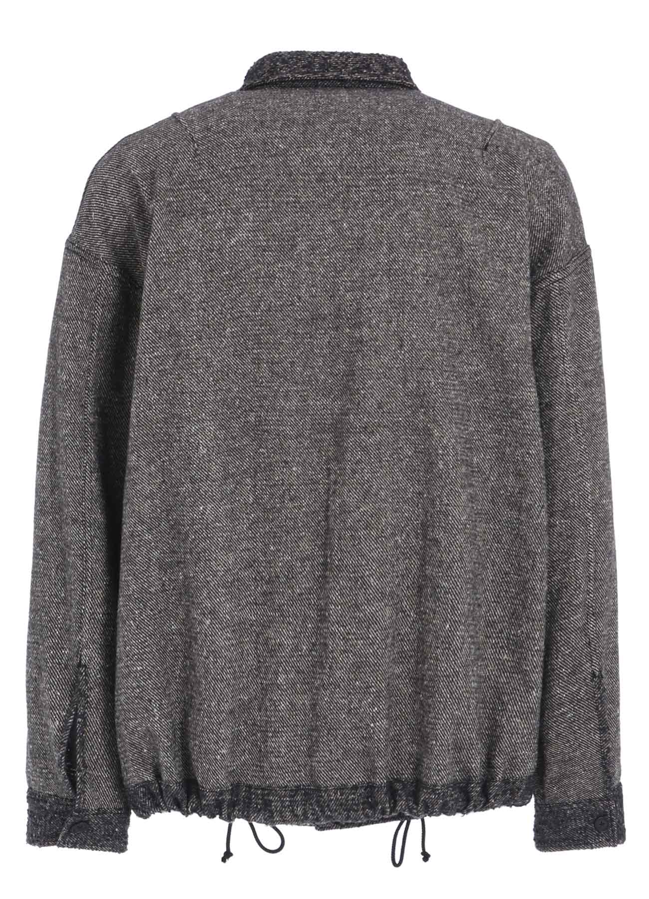 BRUSHED TWILL NEEDLE PUNCH EPAULETTE OVERSIZED BLOUSON