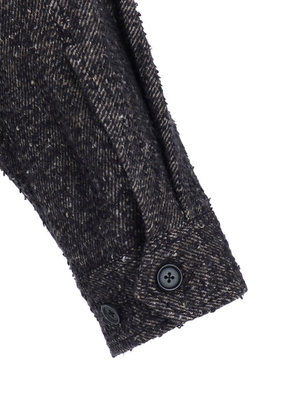 BRUSHED TWILL NEEDLE PUNCH EPAULETTE OVERSIZED BLOUSON