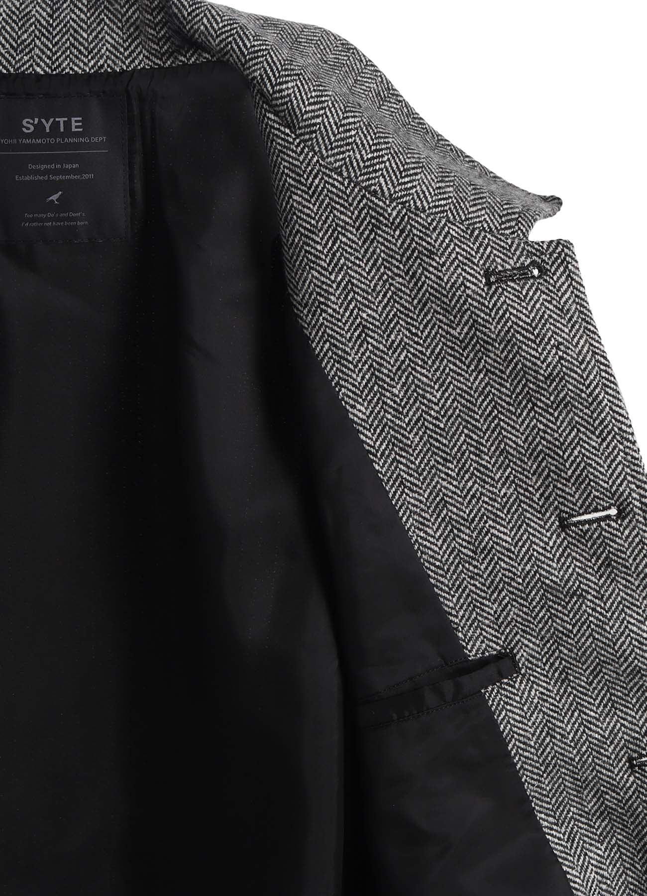 HERRINGBONE TWEED EPAULETTE OVERSIZED BLOUSON