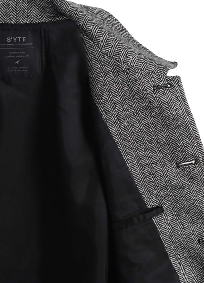 HERRINGBONE TWEED EPAULETTE OVERSIZED BLOUSON