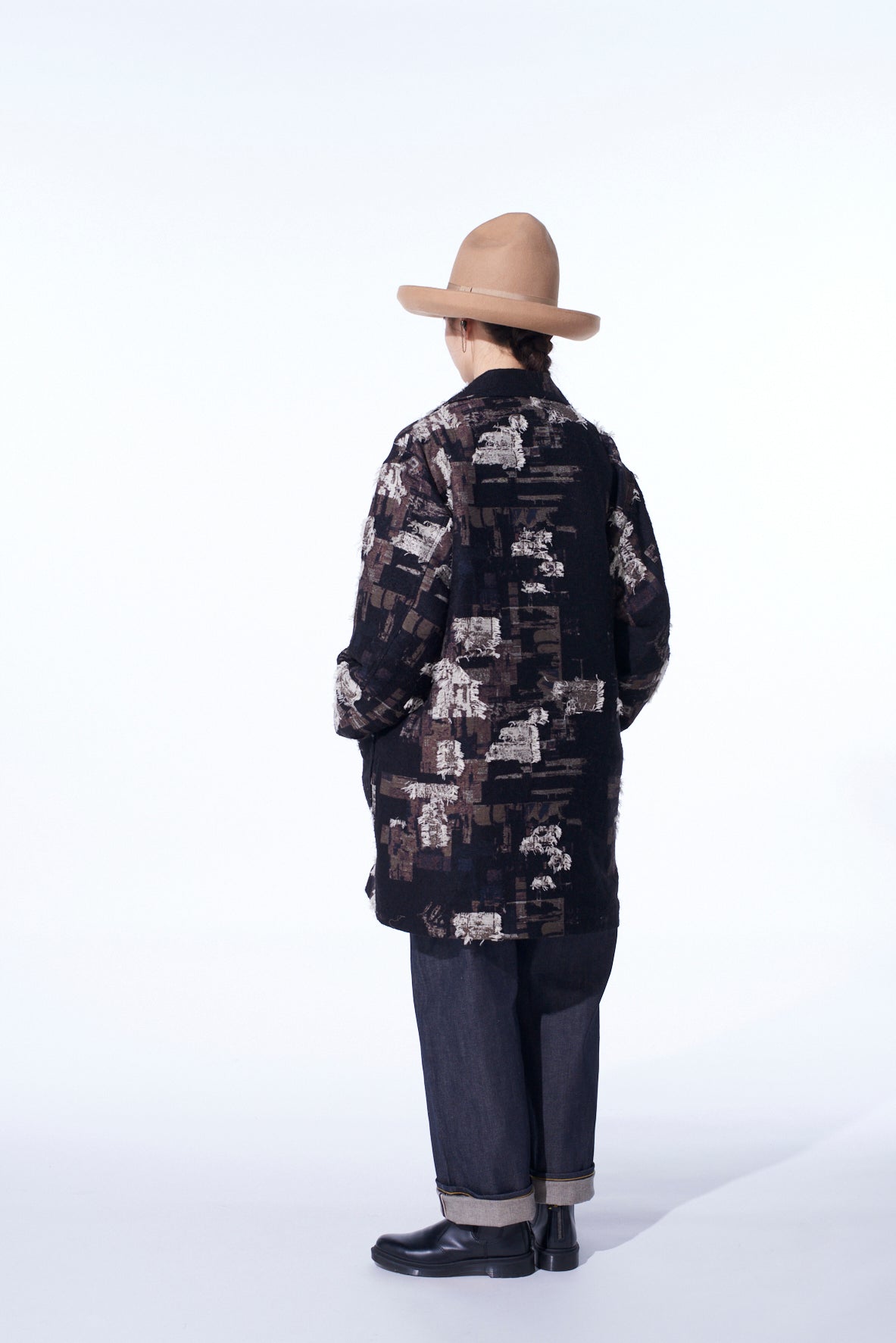 PATCHWORK CUT JACQUARD POCKET HALF COAT – THE SHOP YOHJI YAMAMOTO