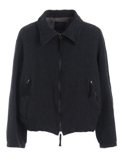 WOOL GAUZE ZIP-FRONT JACKET