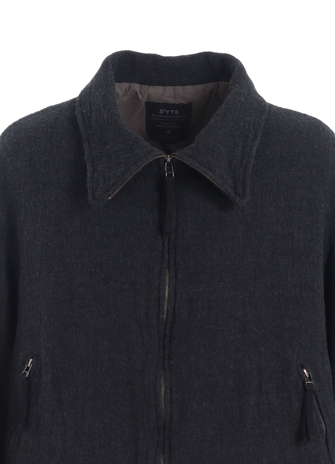 WOOL GAUZE ZIP-FRONT JACKET