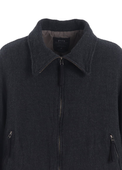 WOOL GAUZE ZIP-FRONT JACKET