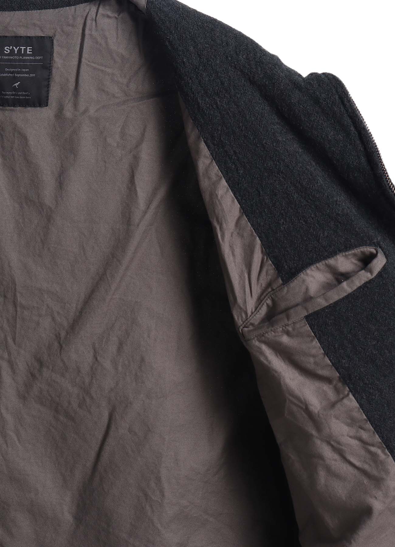 WOOL GAUZE ZIP-FRONT JACKET