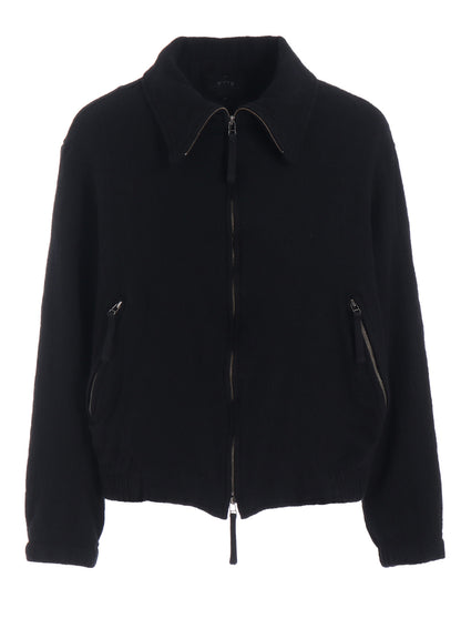 WOOL GAUZE ZIP-FRONT JACKET